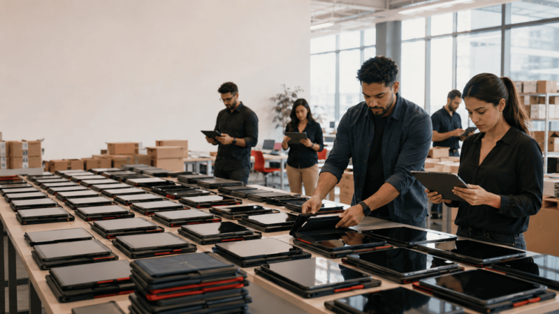 Recarga de tablets para operações corporativas 
